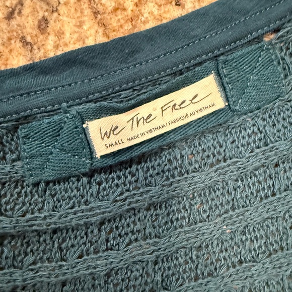 We The Free by Free People Teal Textured Knit Sweater – Size Small - Picture 6 of 6